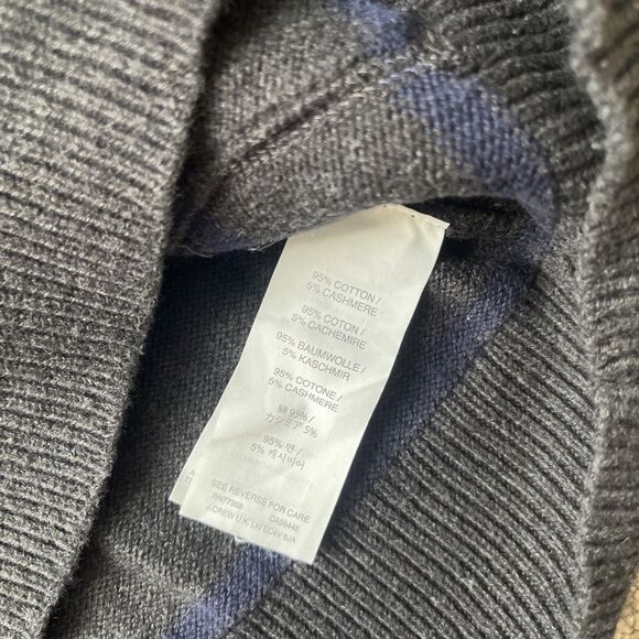 J Crew Henley Hooded Sweater Mens Small Cotton Cashmere Striped Gray Pullover - Picture 3 of 6